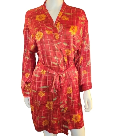 Victoria's Secret Robe Red Floral XS/S - Picture 1 of 3